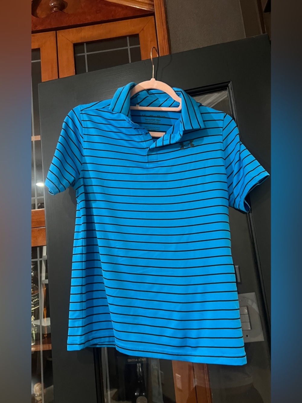 Kids Under Armour Polo with Black Stripes
